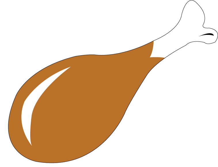 757x580 cooked turkey leg clip black and white download - Turkey Leg Drawing