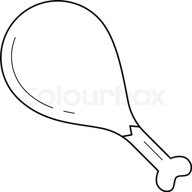 800x799 drumstick vector line icon isolated on stock vector colourbox - Turkey Leg Drawing
