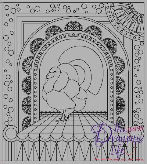 482x540 turkey quilt a day project - Turkey Line Drawing