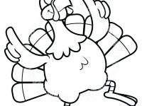 200x150 Coloring - Turkey Outline Drawing