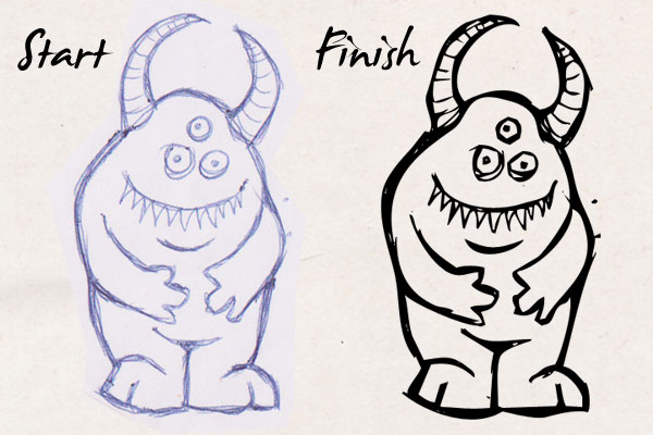 600x400 Photoshop Tutorial, Create Stock Art From Sketches, Doodles - Turn Photo Into Drawing Photoshop