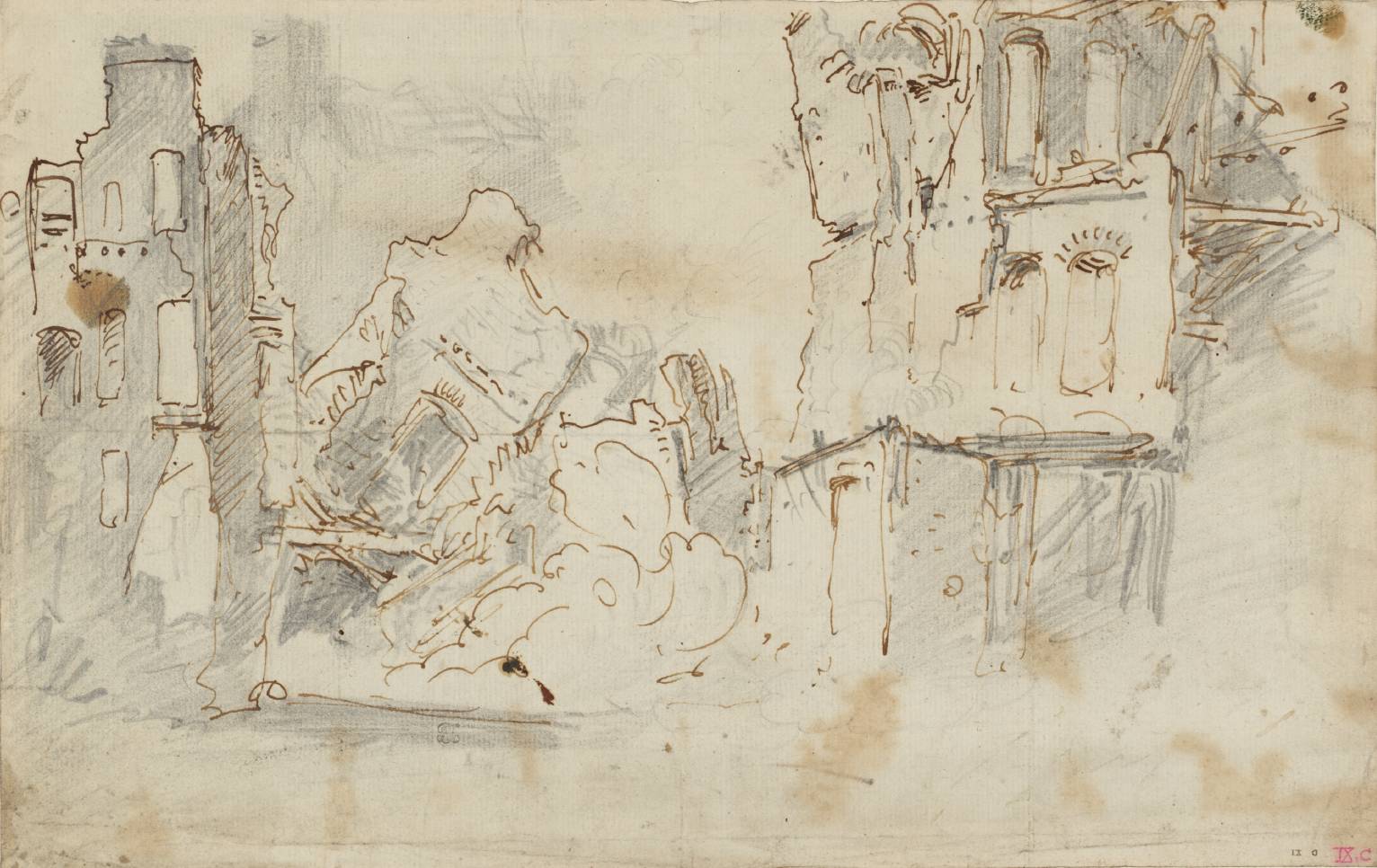 1532x966 Study Of A Ruined Building', Joseph Mallord William Turner - Turner Drawings