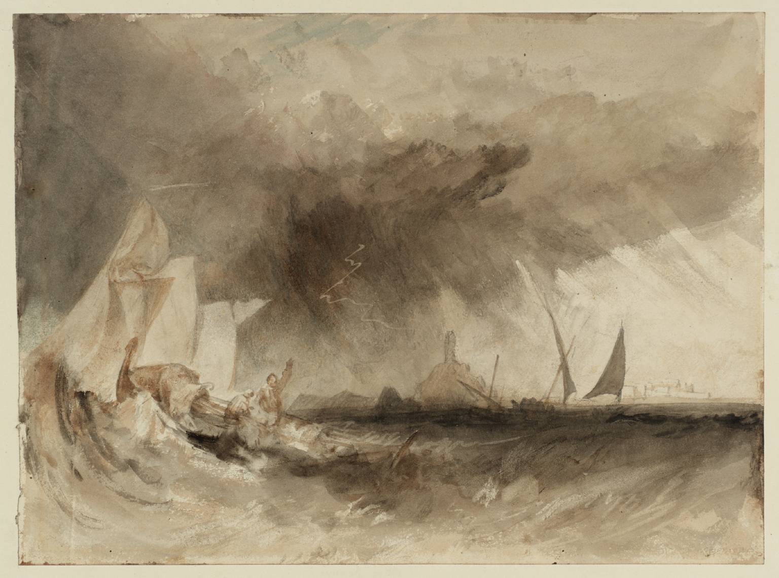 1536x1141 The Felucca', Joseph Mallord William Turner, Tate - Turner Drawings