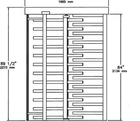 494x426 full height turnstiles tiffany series controlled access - Turnstile Drawing