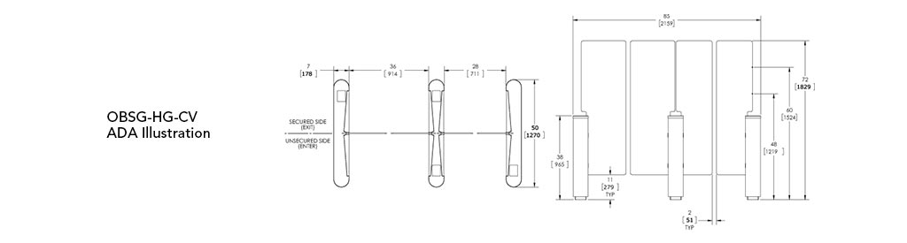1024x275 optical barrier swing glass high glass clear view orion entrance - Turnstile Drawing