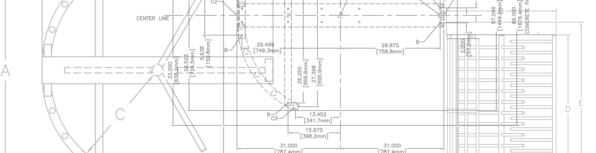 2000x514 pedestrian access - Turnstile Drawing