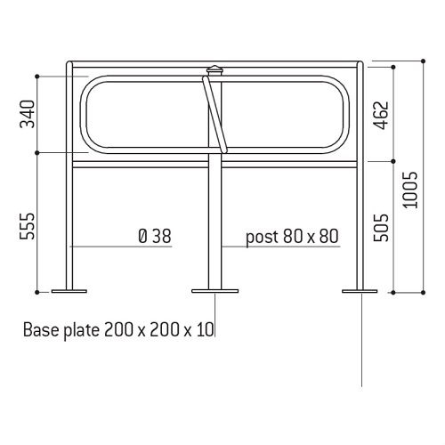 500x500 restrictive access turnstile barrier - Turnstile Drawing