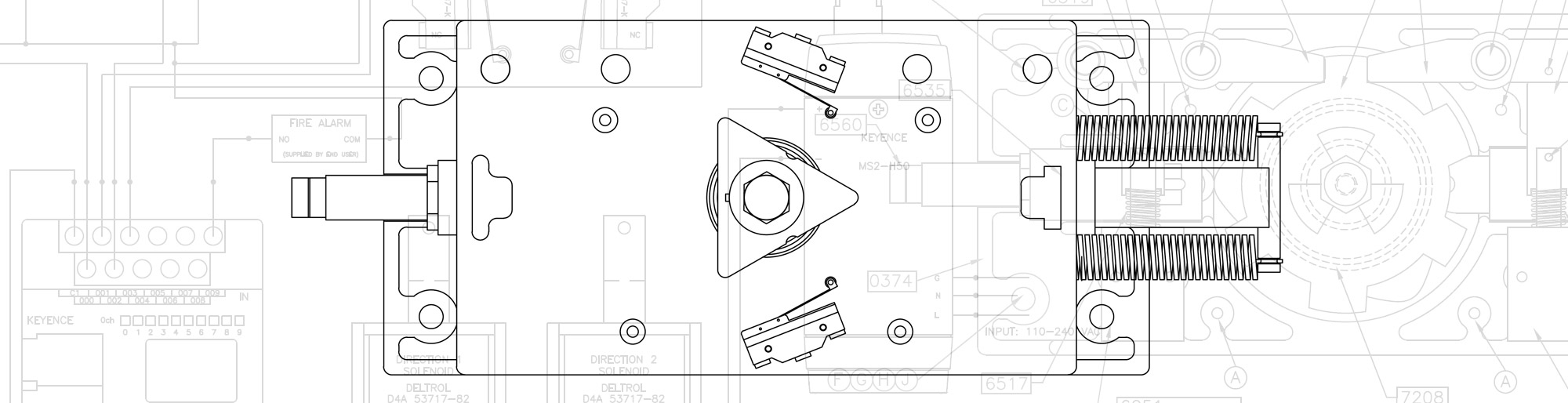 2000x514 turnstile control head mechanism controlled access - Turnstile Drawing