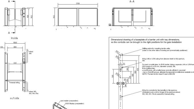 680x383 door cad blocks, details and drawings for all kone doors - Turnstile Drawing