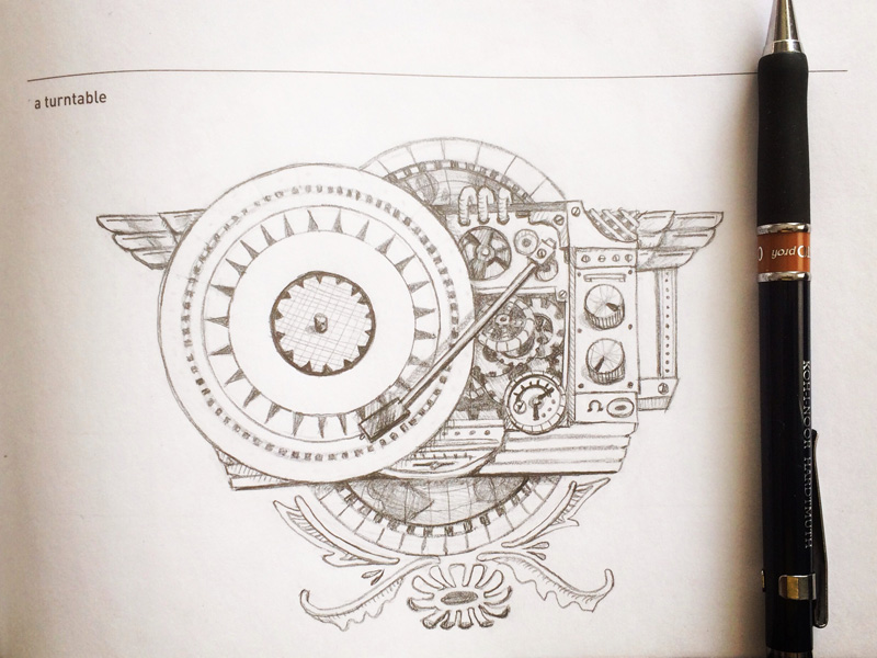 Turntable Drawing at PaintingValley.com | Explore collection of ...