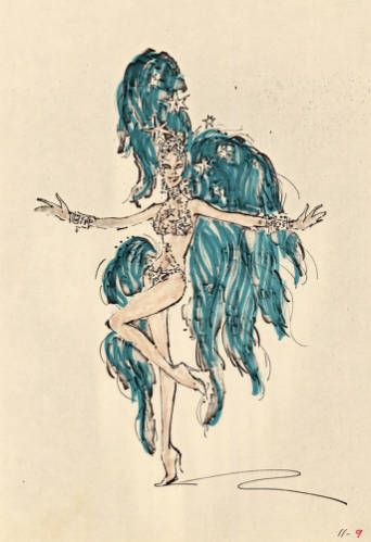 342x499 Show Girls Costume - Turquoise Drawing