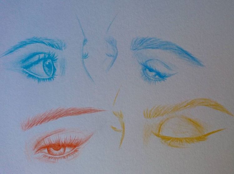 750x558 Drawings Of Eyes From Sketches To Finished Pieces - Turquoise Drawing