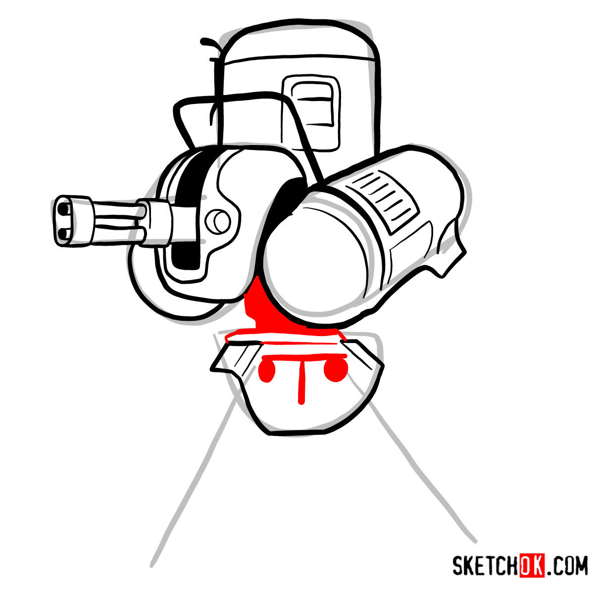 1200x1200 how to draw automated turret fallout - Turret Drawing