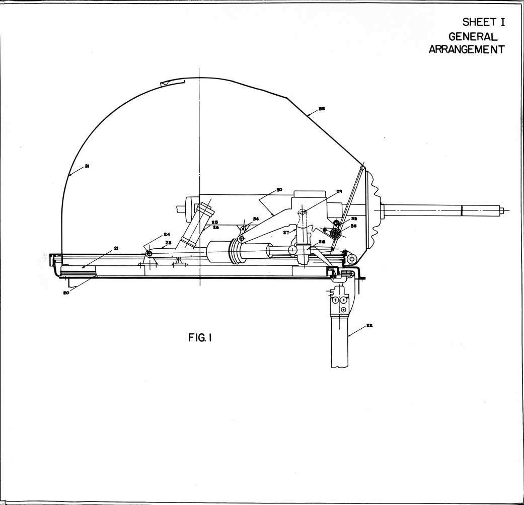 1041x1003 the dewandre elco power operated machine gun turret - Turret Drawing