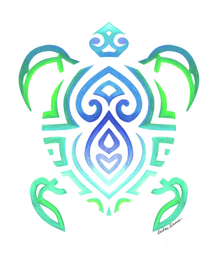 761x900 Tribal Turtle White Background Drawing - Turtle Drawing