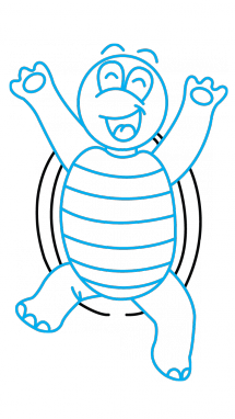 215x382 How To Draw A Turtle For Kids, Easy Step - Turtle Drawing For Kids