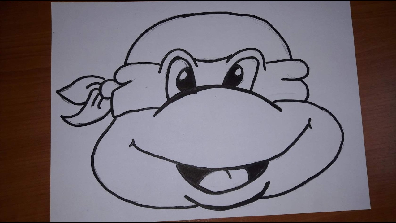 1280x720 How To Draw A Teenage Mutant Ninja Turtle Face Kak Risovat - Turtle Face Drawing