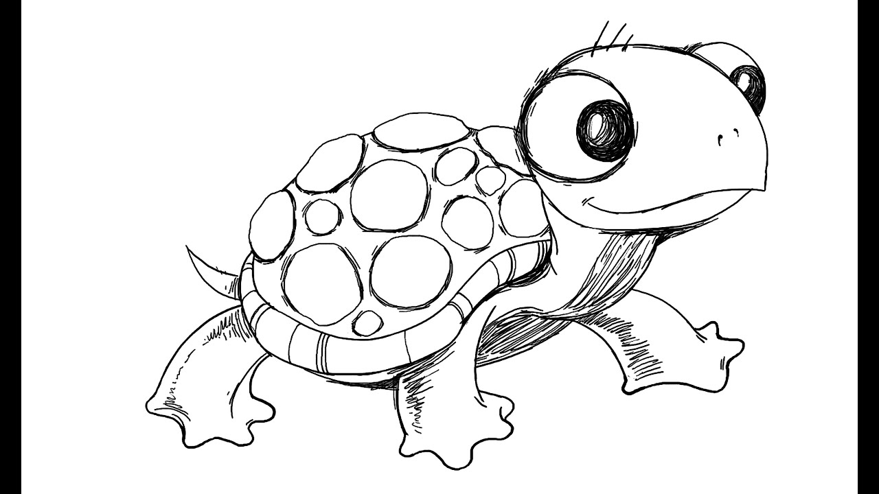 1280x720 How To Draw Cartoon Turtle - Turtle Images Drawing