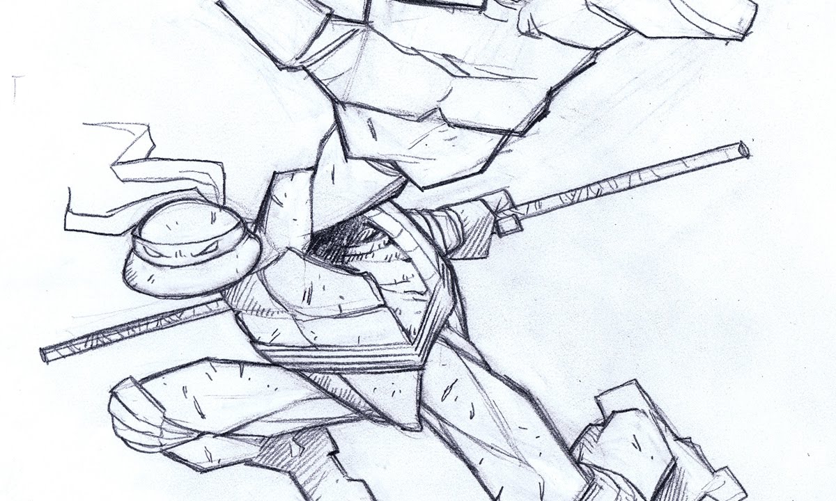 1200x720 how to draw ninja turtle in min - Turtle Sketch Drawing