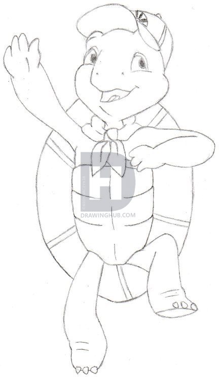 432x744 how to draw franklin the turtle, step - Turtle Step By Step Drawing