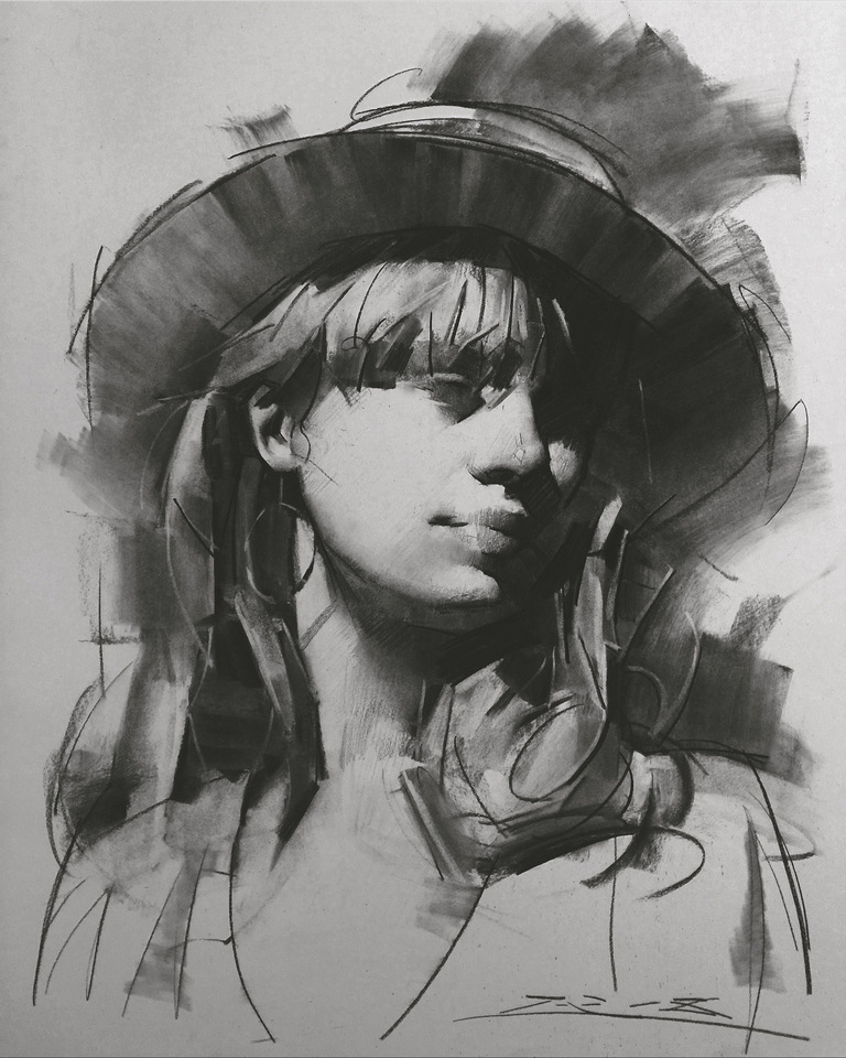 768x960 Portrait Drawing In Tuscany With Jie Gao - Tuscany Drawing