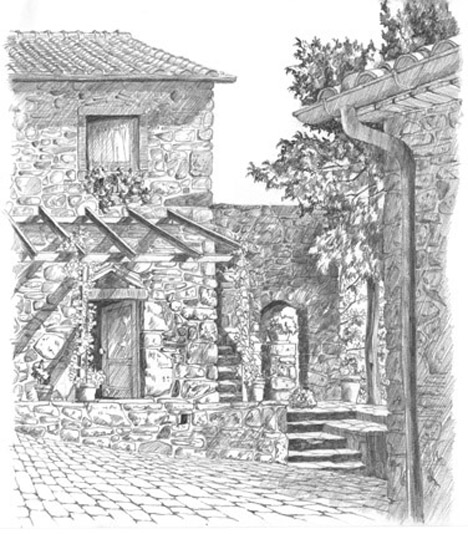 468x534 Priello Farm, Tuscany - Tuscany Drawing