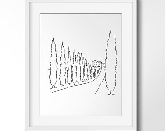 340x270 Tuscany Drawing Art Etsy - Tuscany Drawing