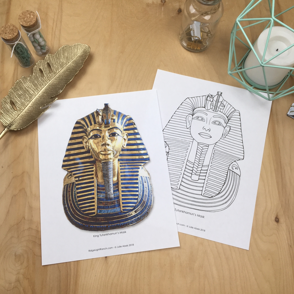 1000x1000 King Tut's Mask - Tutankhamun Drawing
