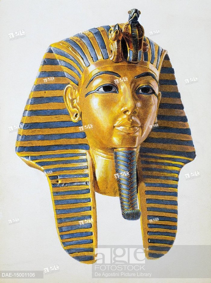700x939 Mask Of The Egyptian Pharaoh Tutankhamun, Drawing, Stock Photo - Tutankhamun Drawing