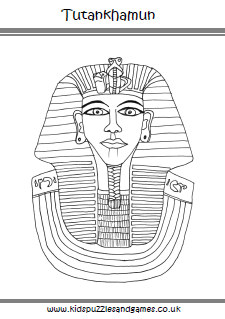 225x319 King Tut Coloring - Tutankhamun Mask Drawing
