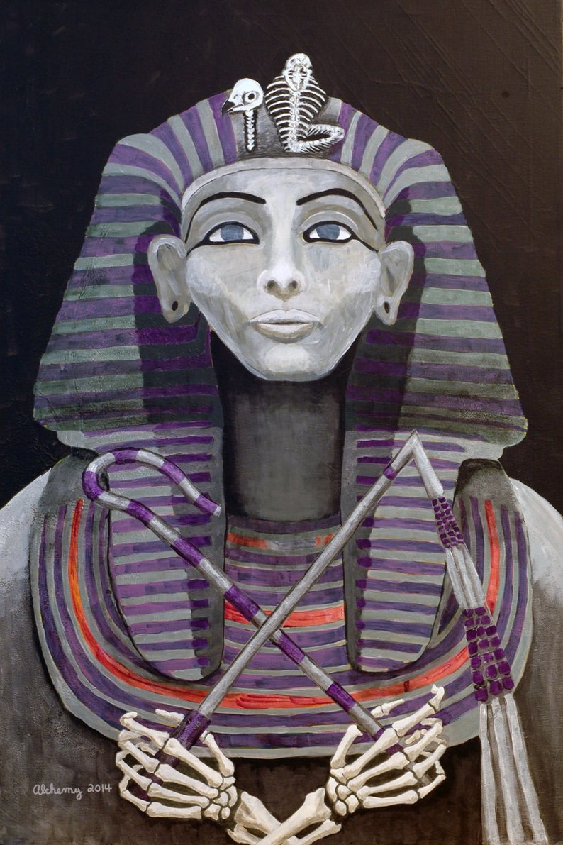 794x1191 Tutankhamun Mask Bones Skeleton Egypt Purple X Inch Etsy - Tutankhamun Mask Drawing