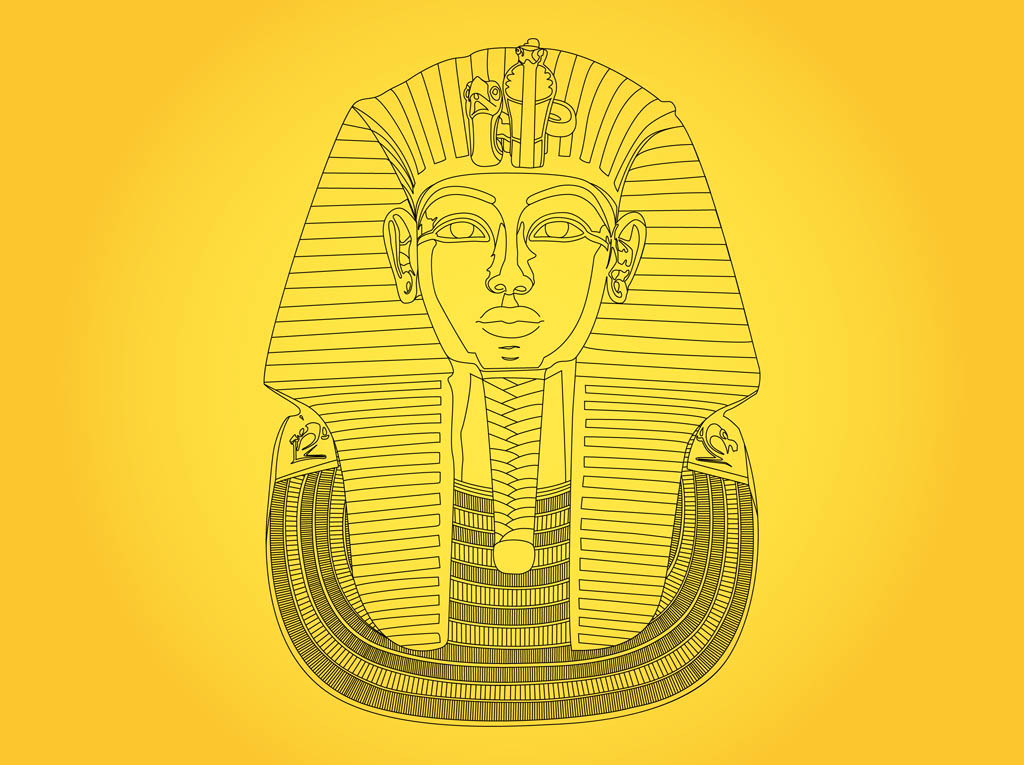 1024x765 Tutankhamun Mask Vector Art Graphics - Tutankhamun Mask Drawing