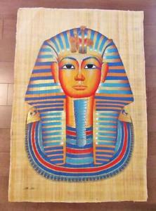 222x300 xxl signed handmade papyrus egyptian king tutankhamun mask art - Tutankhamun Mask Drawing