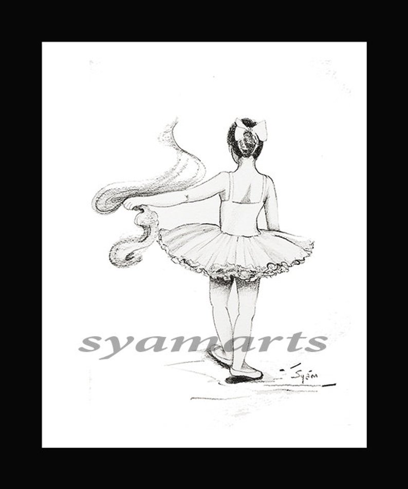 794x953 Dancers Imagination Original Drawing Sale Ballerina Girl Etsy - Tutu Drawing