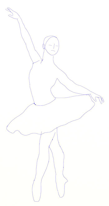 350x662 How To Draw A Ballerina - Tutu Drawing