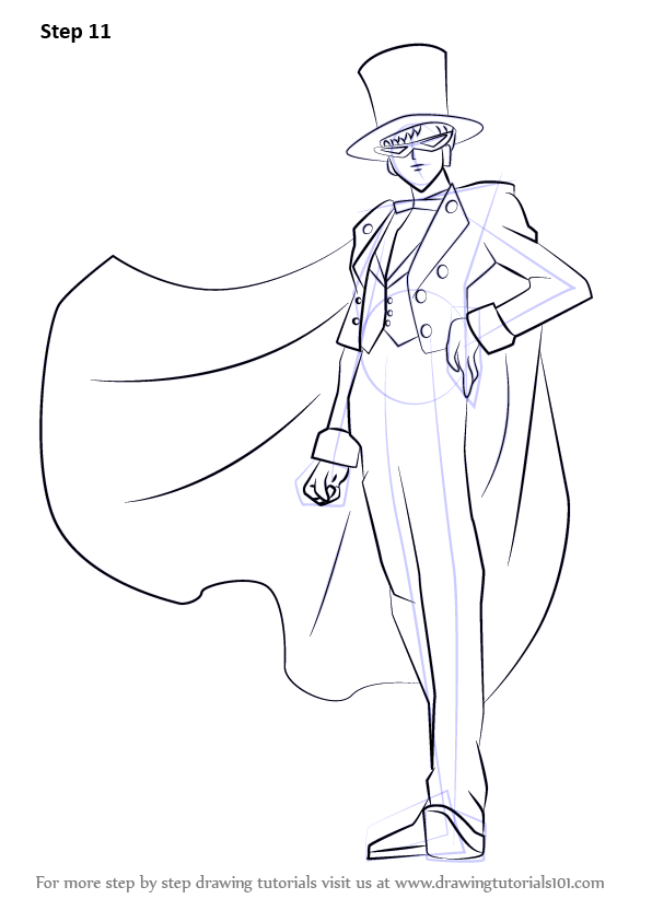 596x843 learn how to draw tuxedo mask from sailor moon - Tuxedo Drawing