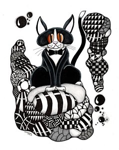 239x300 tuxedo cat drawings fine art america - Tuxedo Drawing