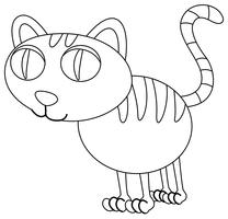 208x200 Outline Drawing Free Vector Art - Tuxedo Outline Drawing