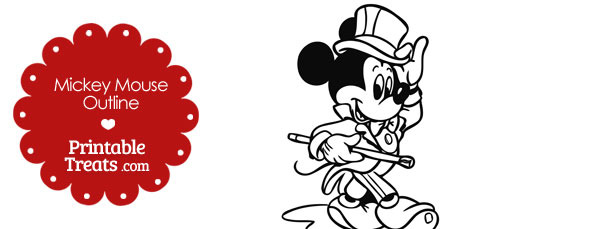 610x229 printable mickey mouse in a tuxedo outline printable - Tuxedo Outline Drawing