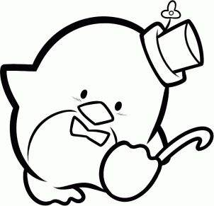 302x291 tuxedo sam coloring pages tuxedo sam looks like when you are all - Tuxedo Outline Drawing