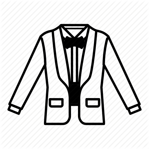 512x512 bow tie, fashion, formal wear, suit, tuxedo icon - Tuxedo Outline Drawing