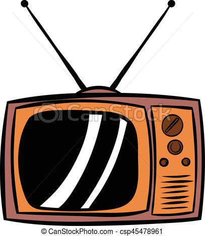 407x470 old tv icon cartoon old tv icon in cartoon style isolated vector - Tv Cartoon Drawing