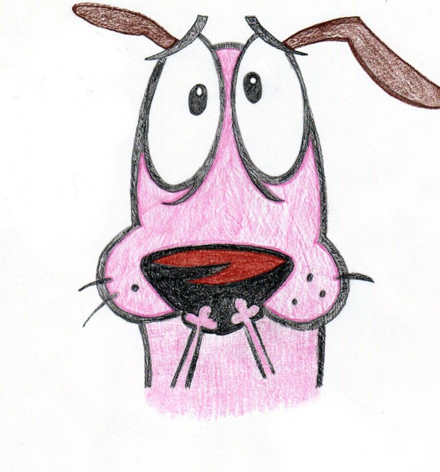 900x965 courage the cowardly dog - Tv Cartoon Drawing
