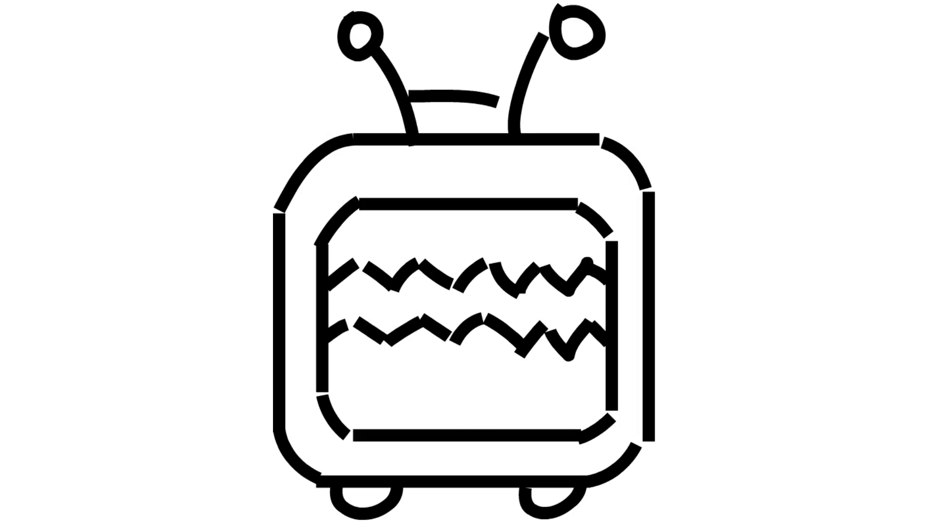 1920x1080 Old Tv Line Drawing Illustration Animation With Transparent - Tv Drawing