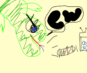 300x250 Giant Lizard Screams - Tv Remote Drawing