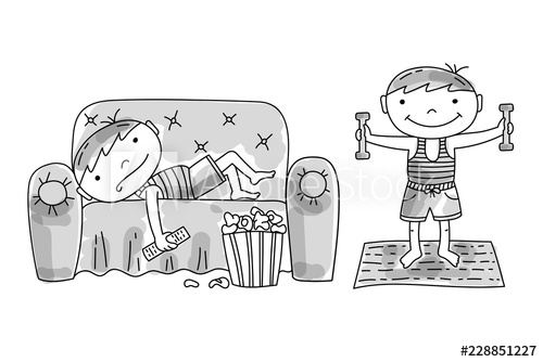 500x334 lazy boy lying on couch with popcorn and tv remote active boy - Tv Remote Drawing