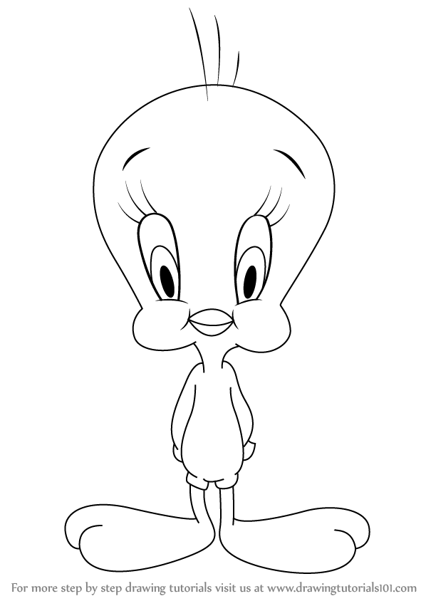 591x844 learn how to draw baby tweety from baby looney tunes - Tweety Bird Drawing...