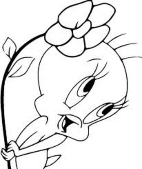 550x654 drawing of tweety bird kids n fun tweety bird coloring - Tweety Bird Drawing