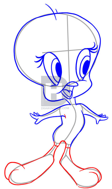 427x720 how to draw tweety, step - Tweety Drawing