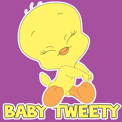 400x400 how to draw baby tweety bird from tinytoons adventures with easy - Tweety Drawing